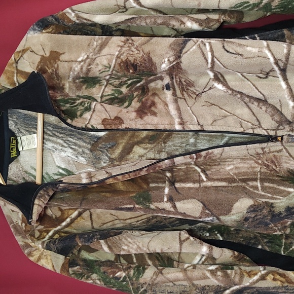 Fleece Jacket WALLS Mens Hunting Camouflage Full Zip Pockets Lightweight - Mediu - Picture 7 of 11